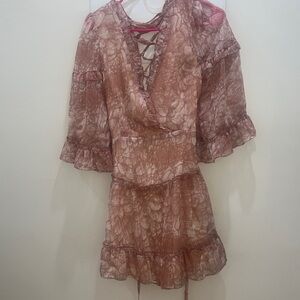 Fashion Nova Lace-Up Pink Dress